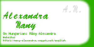 alexandra many business card