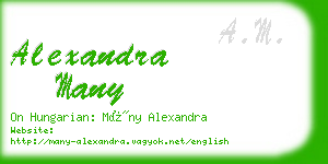 alexandra many business card